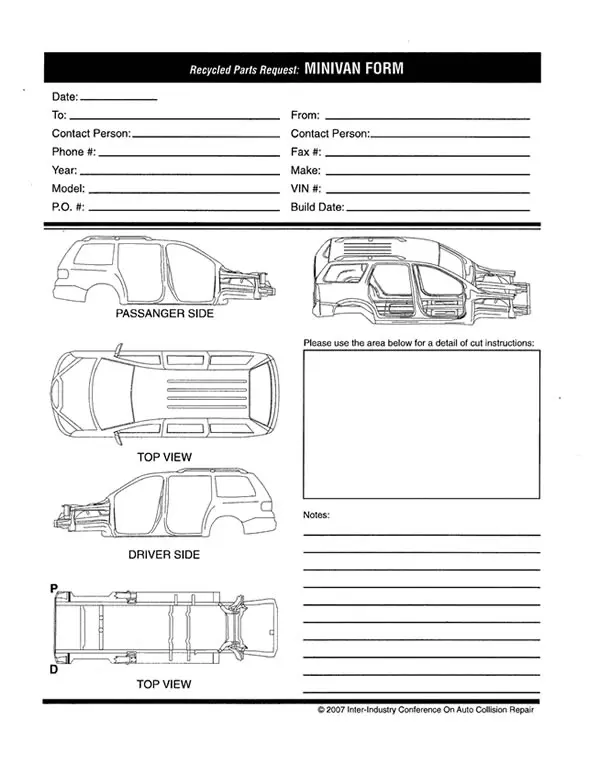 Mini Van Cut Sheet